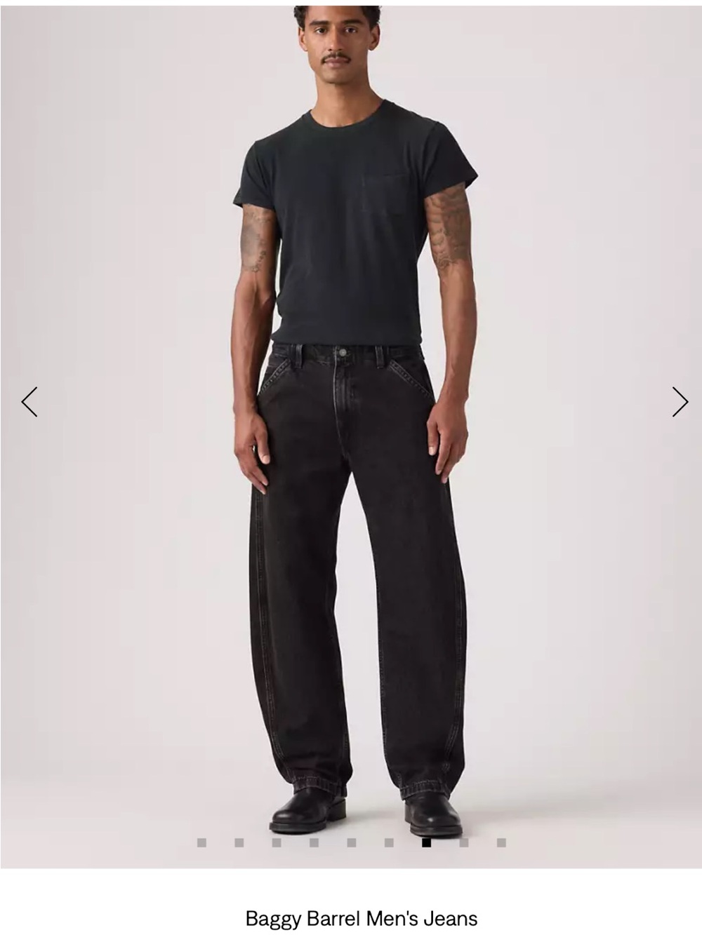 Levi's Men's Relaxed Baggy Barrel Jeans - Black
